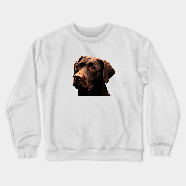 Chocolate Lab Crewneck Sweatshirt by bywhacky